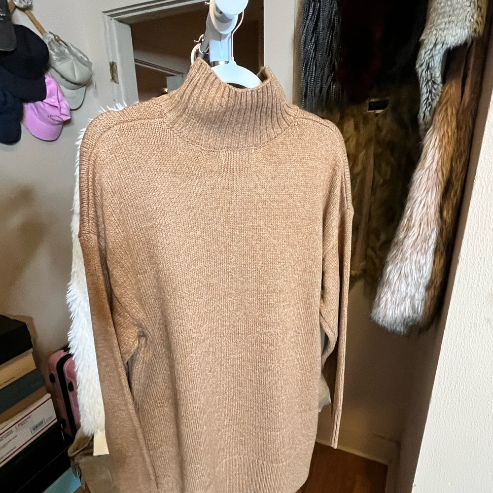 Zenana Outfitters Tan Turtleneck Sweater - Picture 2 of 3